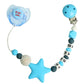 Myrebaby Blue Pacifier Clip Chain With Magnetic Pacifier For Reborn Baby Dolls Feeding Toy Accessories For Kids Gift