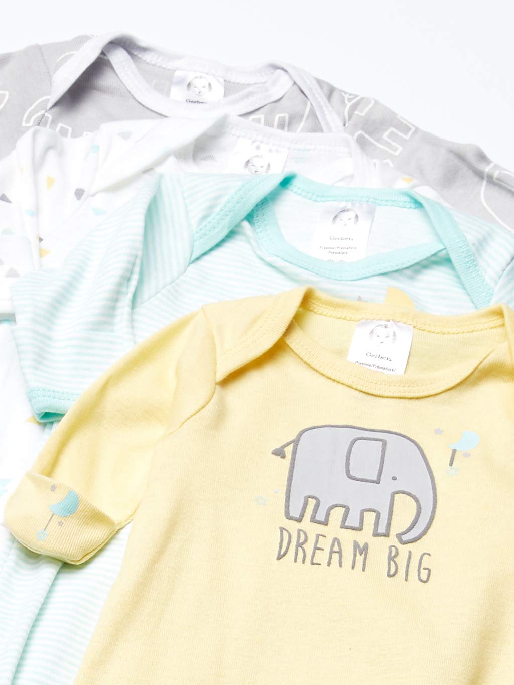 Gerber Unisex Baby Boy And Girls 4-Pack Sleeper Gown Animals Green 0-6 Months