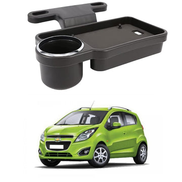 Oshotto (FT04) Foldable Car Auto Headrest Rear Back Seat Table Drink Food Cup Tray Holder Compatible with Chevrolet Beat  Blac