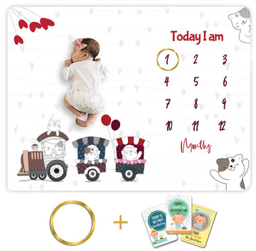 Novo Baby Milestone Blanket & Props For BabyS |1 To 12 Months Prop |Ac Room Blanket For Summer | Newborn Baby Blanket | Infants