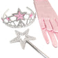Xefenki Good Witch Glinda Costume For Girls Halloween Pink Bubble Princess Dress Cosplay Outfits With Crown Wand And Gloves 7-8Y