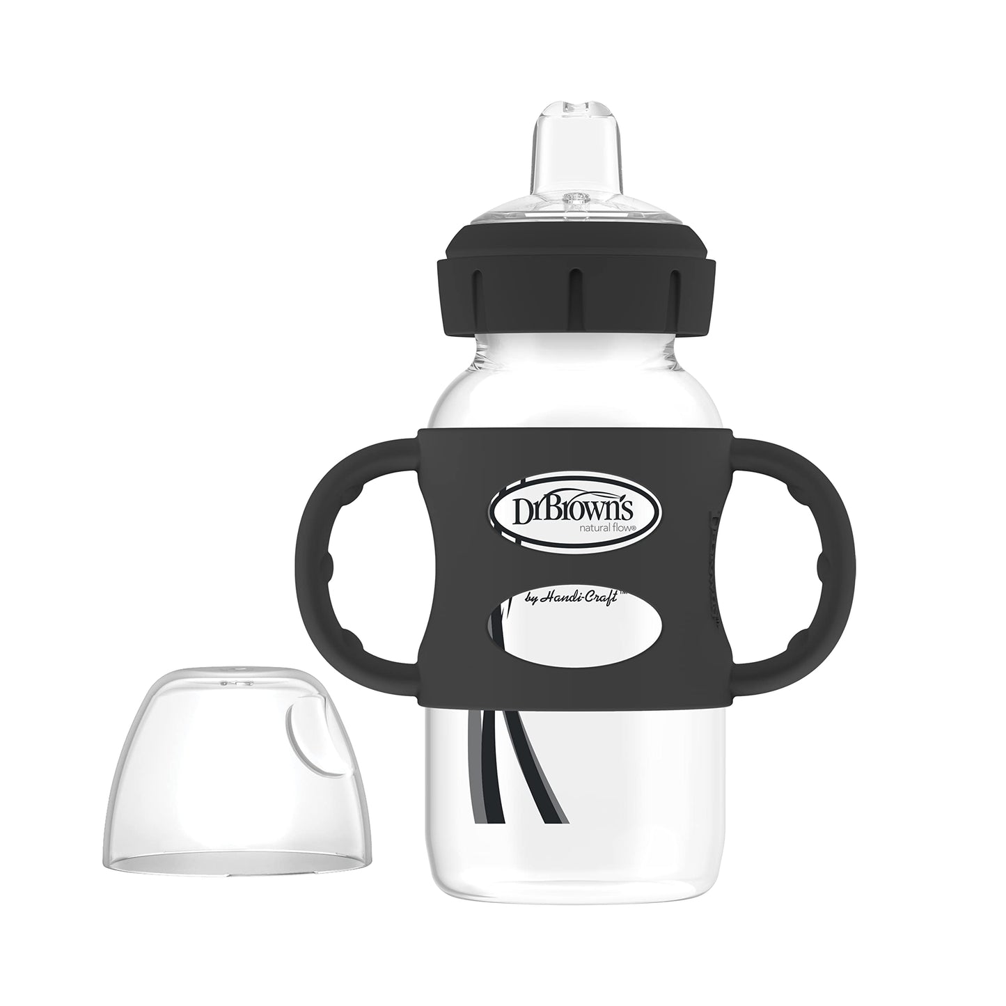 Dr. Brown'S Milestones Wide-Neck Sippy Spout Bottle With 100% Silicone Handles, Easy-Grip Handles With Soft Sippy Spout, 9Oz/270
