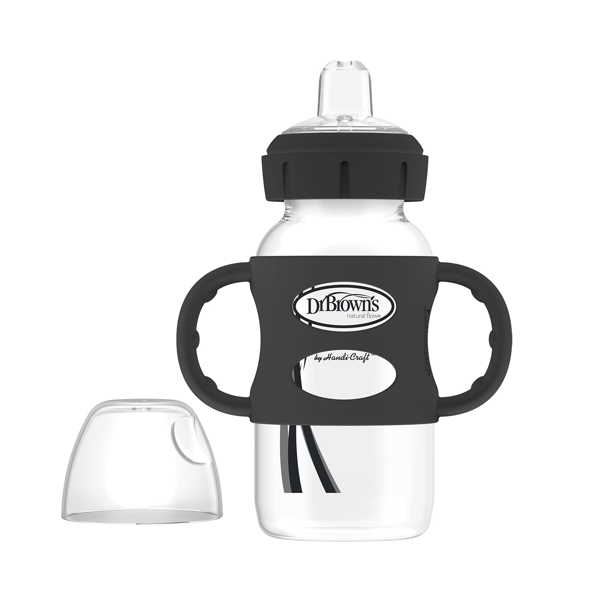 Dr. Brown'S Milestones Wide-Neck Sippy Spout Bottle With 100% Silicone Handles, Easy-Grip Handles With Soft Sippy Spout, 9Oz/270