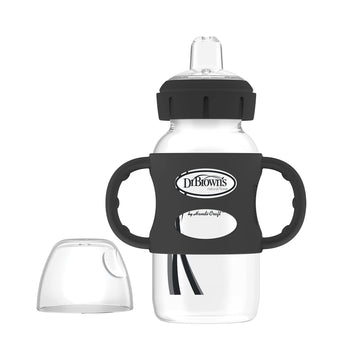 Dr. Brown'S Milestones Wide-Neck Sippy Spout Bottle With 100% Silicone Handles, Easy-Grip Handles With Soft Sippy Spout, 9Oz/270