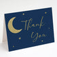 Twinkle Little Star Thank You Cards Star And Moon Over The Moon Theme Folding Notes Greeting Cards Navy Blue Gold Glitter Design