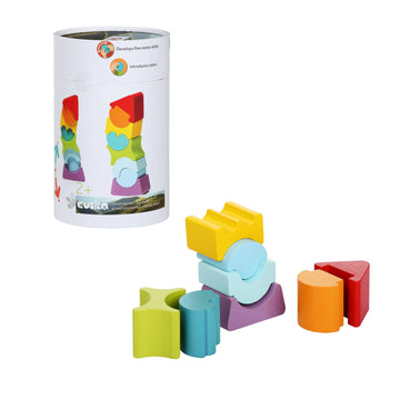 CUBIKA Flexible Tower Wooden Toy- Montessori Puzzle for Toddlers Ages 3+- Size and Shape Sorting Kids Stacking Toy- FSC-Certifie