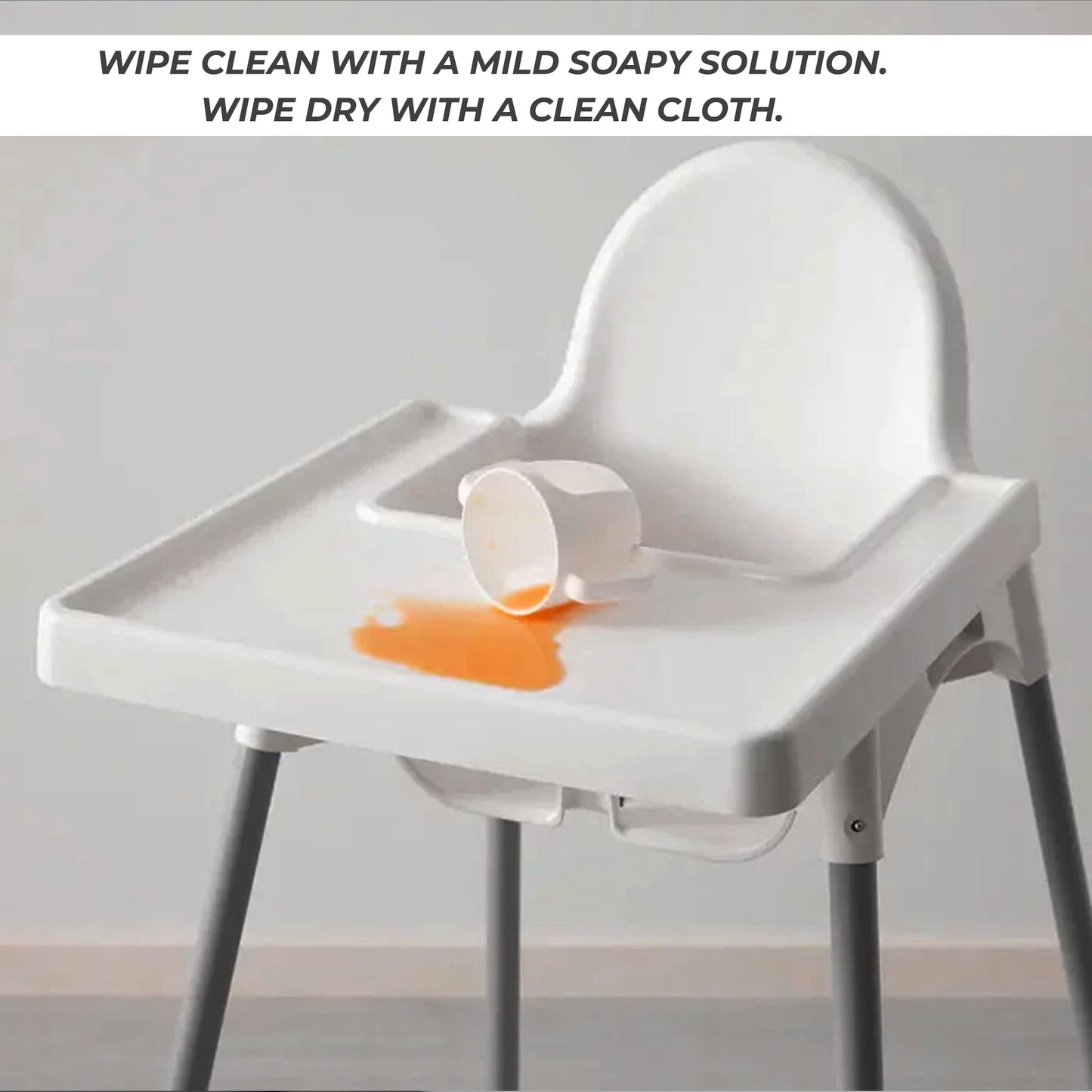 Home Stuff Antilop White High Chair Tray For Baby Finger Foods Placemat, Silicone Mat, Dishwasher Safe For Toddler And Babies