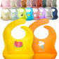 Ymcf Products 2-Pack Waterproof Silicone Baby Bib Lightweight Comfortable Easy-Wipe Clean (Orange/Yellow, Small)
