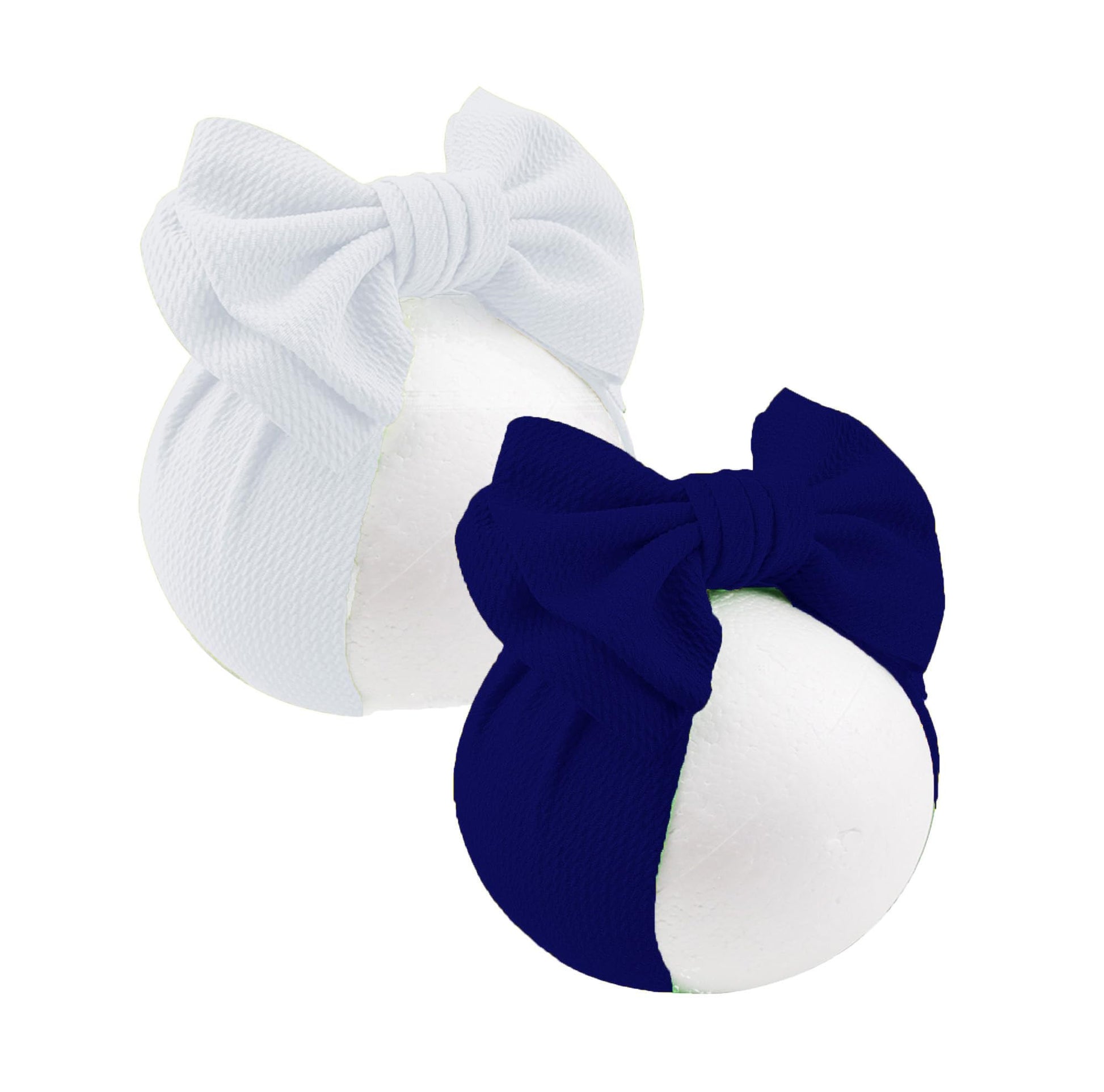 LDDCX Bows for Baby Girls Headband, Newborn Bows Headbands Baby Hair Bows Hairbands Hair Accessories.(FD104-Navy Blue White)
