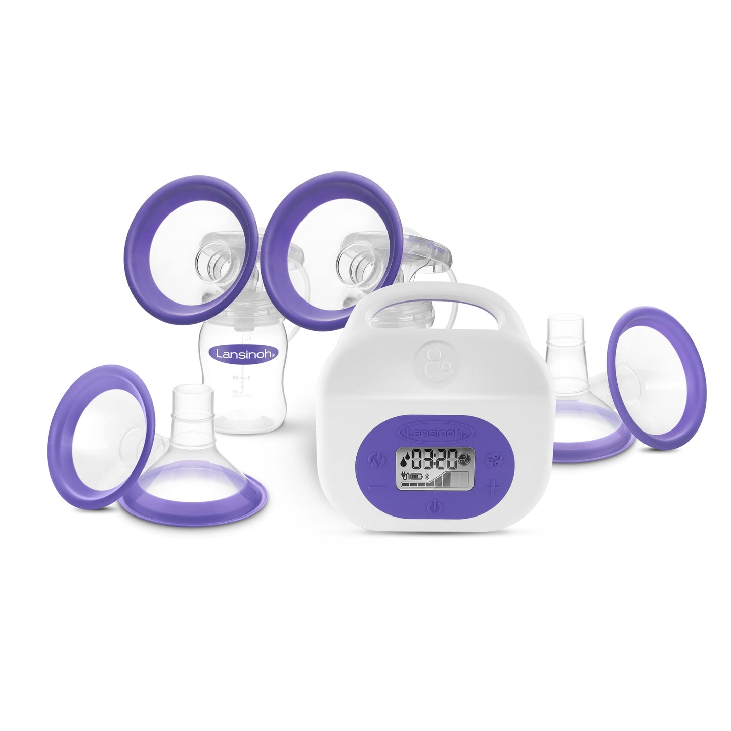 Lansinoh Smartpump 3.0 Double Electric Breast Pump, Portable And Rechargeable, Connects To Baby App, Hospital Strength Suction F