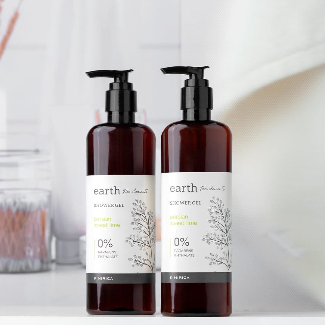 Kimirica Earth Persian Lime Shower Gel 290Ml,100% Vegan & Paraben Free| Hydrating, Moisturizing, Mild Cleanser Shower Gel For Wo