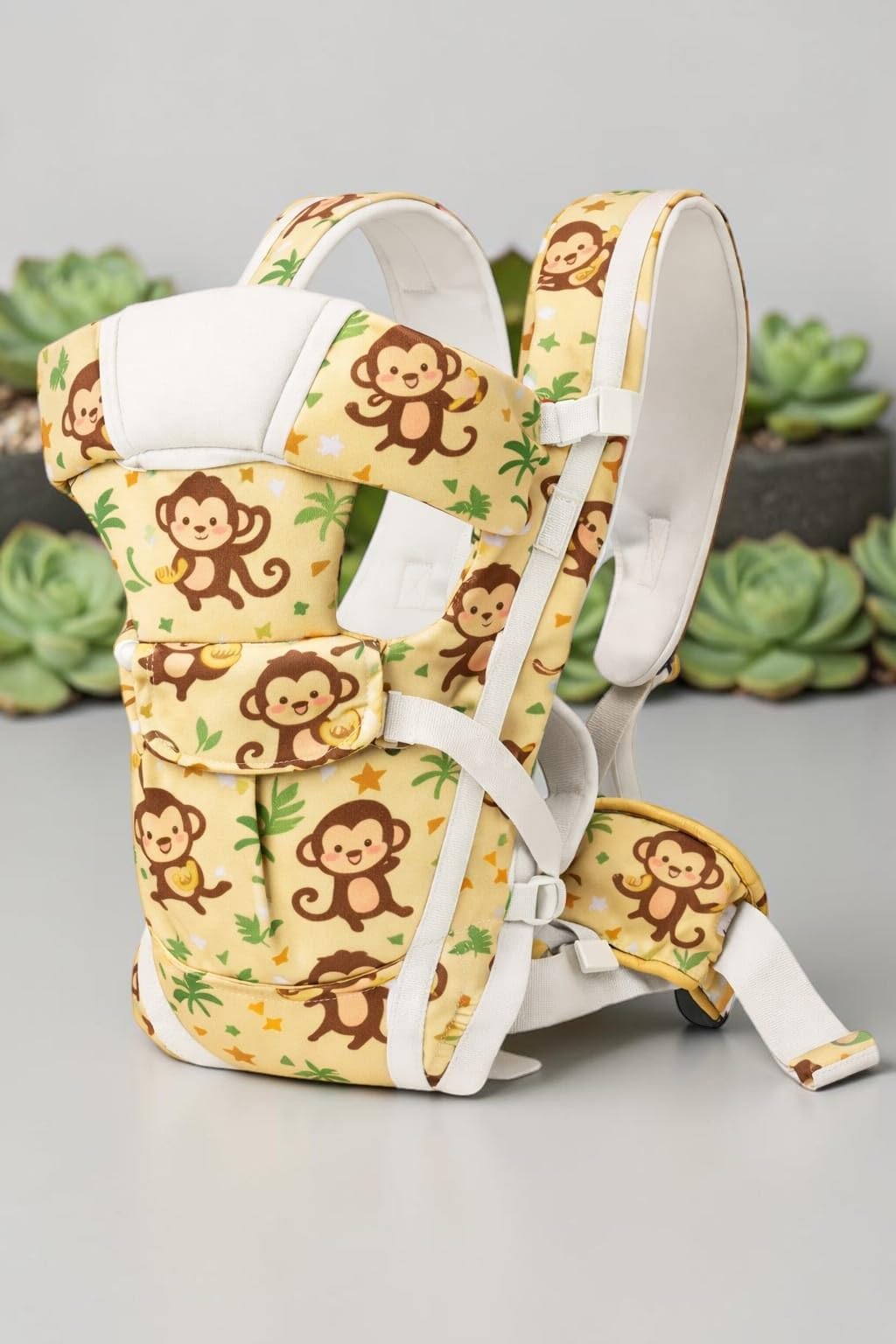 Duggu Kids Butter Yellow Monkey Baby Carrier Bag Kangaroo Ergonomic Infant Front Pack Travel Essentials Lightweight Breathable P