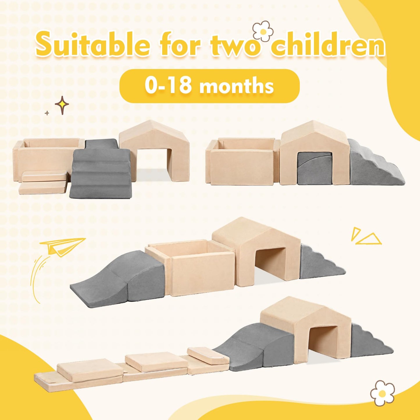 Loaol Foam Climbing Toys For Toddlers, 6Pcs Climb And Crawl Activity Playset, Soft Foam Climbing Blocks Indoor, Toddler Play Cli