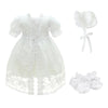 Glamulice Flower Baby Girl Party Dress White Christening Baptism Dresses Lace Princess Bow Formal Gown 12-15 Newborn First Birth
