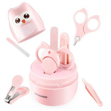 Doogaxoo Baby Nail Clippers, 4-In-1 Safe Baby Nail Kit With Cute Case, Nail Clipper, Scissors, Tweezers, Baby Nail File Set For
