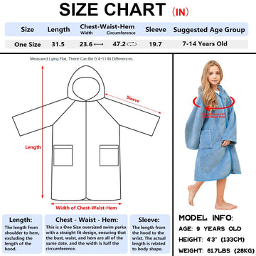 Hiturbo Kids Bath Towel Hoodie: Soft Plush Zipper Surf Poncho - Warm Fleece Changing Towels Swimming Outerwear (Blue)