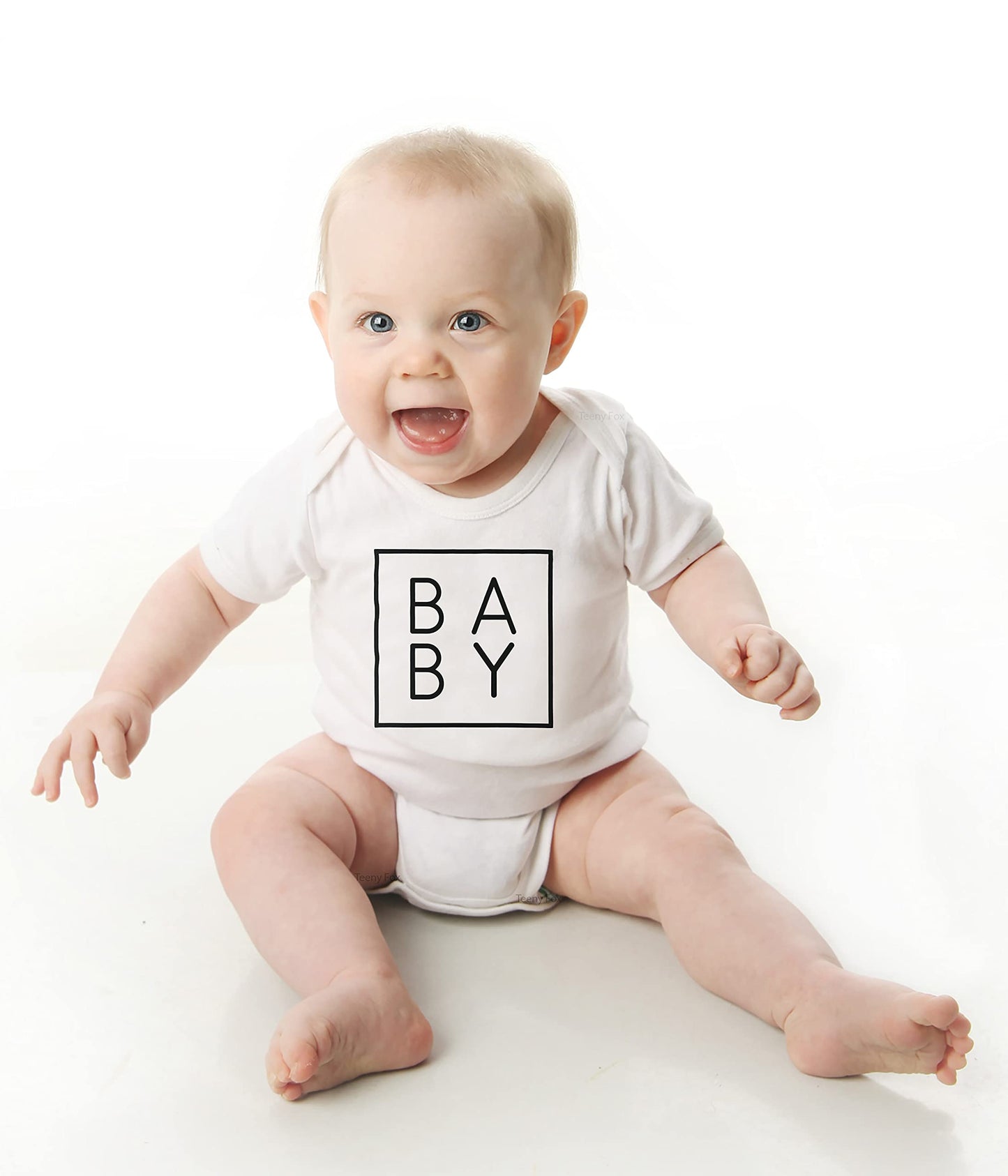 Teeny Fox Baby Bodysuit Letter Printed Family Cute Matching Outfits Couple Shirts