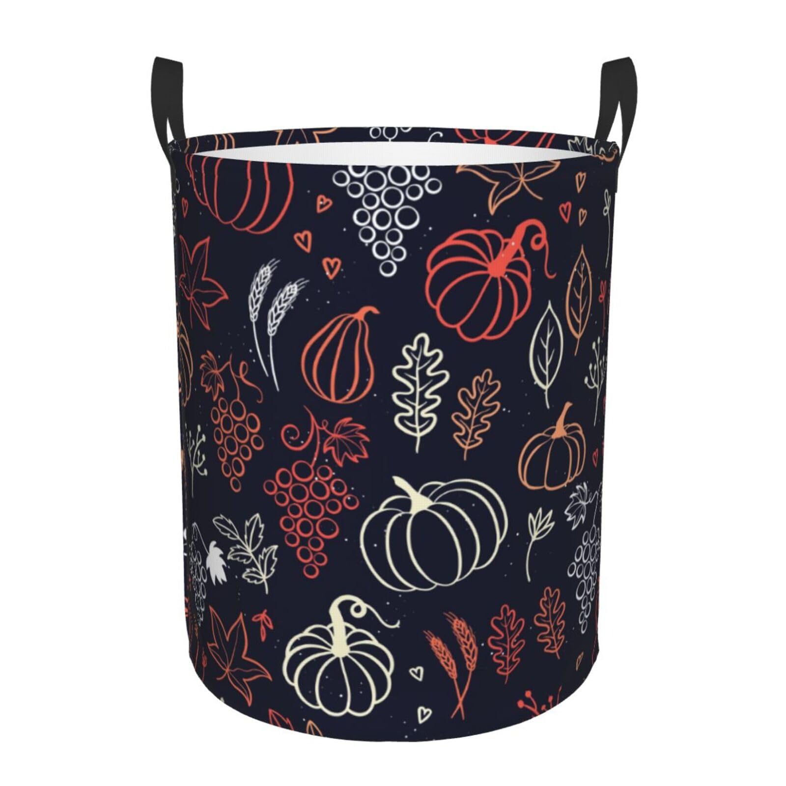 Pevtufa Thanksgiving Seamless Pattern Foldable Laundry Basket Organizer,Fabric Clothes Toy Storage Basket Nursery Hamper Storage