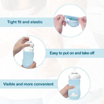 3 Pack Silicone Sleeves For Avent Natural Glass Baby Bottles, Shatter Proof Silicone Sleeve With Brush For Philips Avent Glass B