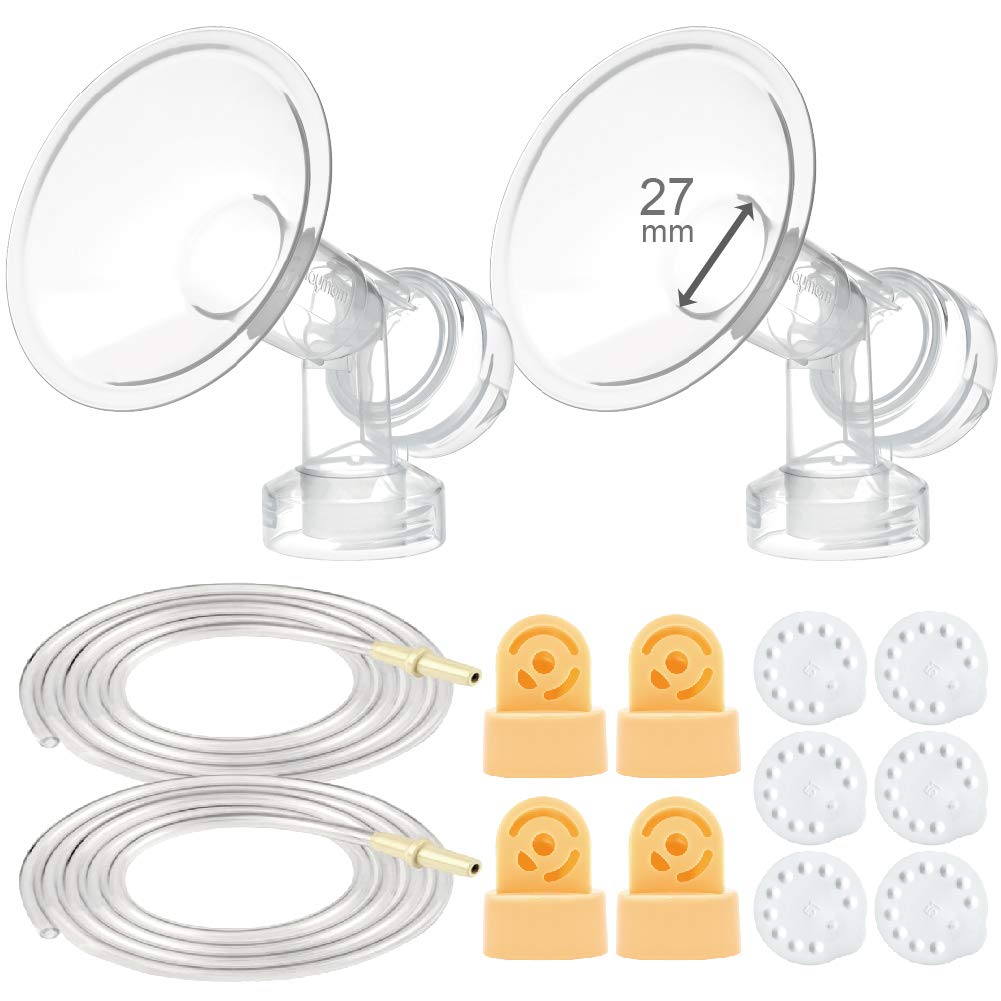 Maymom Breast Pump Kit Compatible With Medela Pump In Style Advanced Breast Pumps; 2X Breastshields (One-Piece), 27Mm, 4 Valves,