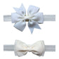 2Pc/Set Baby Girls Grosgrain Ribbon Hairband Set Ribbon Bows Hair Tie Headband Jb10 (17-White)