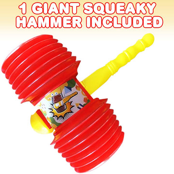 ArtCreativity Giant Squeaky Hammer, Jumbo 14 Inch Kids Squeaking Hammer Pounding Toy, Clown, Carnival, and Circus Birthday Party