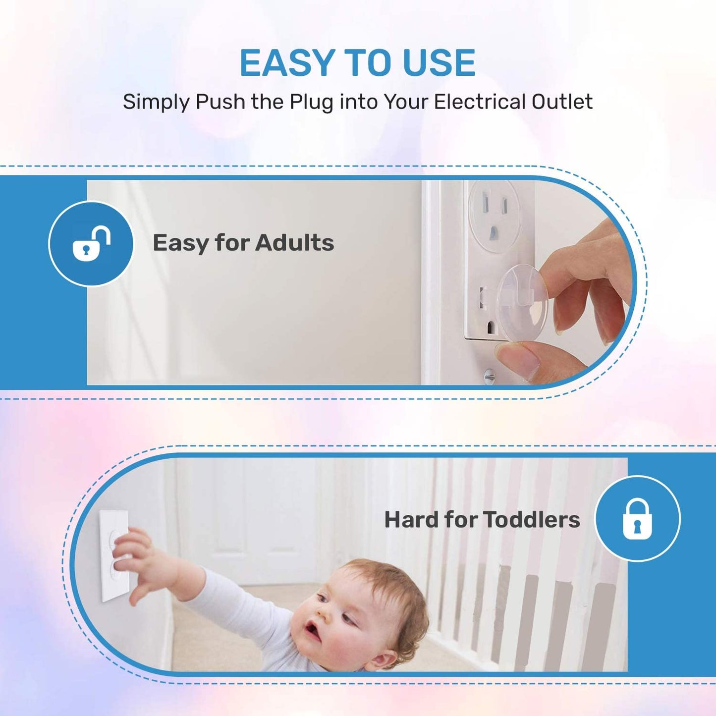 Baby Proof Me 24 Pack Outlet Covers Baby Proofing, Provide Shock Prevention And Easy Installation, Safe And Secure Plastic Plug