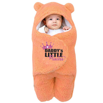 Swissberry Baby Blanket New Born Pack of Hooded Wearable Swaddle Wrappers Security Blankets Pack of 1 Pc.(Peach, 06 Months)
