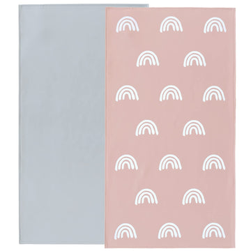 Owlowla Baby Diaper Changing Pad Portable Changing Mat Travel Changing Pad Liner For Baby And Small Toddler(Gray&Rainbow)