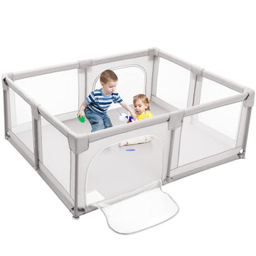 Costzon Baby Playpen, Extra Large Playard for Babies, Infant Safety Gates Indoor Outdoor, Childrens Fences with Anti-Slip Sucke
