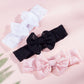 Qiansail Baby Girls Lace Bow Headband Elastics Bow Knot Hairband Headwrap For Newborn Infant Toddlers Kids (White)