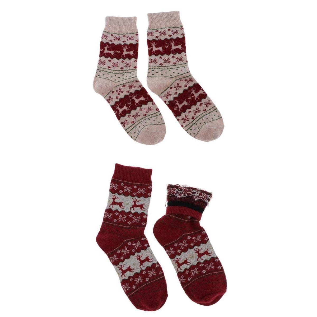 Calandis? Wool Blend Cozy Crew Socks Causal Winter Christmas Ankle Socks Khaki Red | Socks | Hosiery & Socks | Womens Clothing |