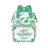 Noverbibi Custom Diaper Bag with Name Personalized Elephant Leaf Nylon Travel Backpack for Holiday Travel Customized Nappy Chang