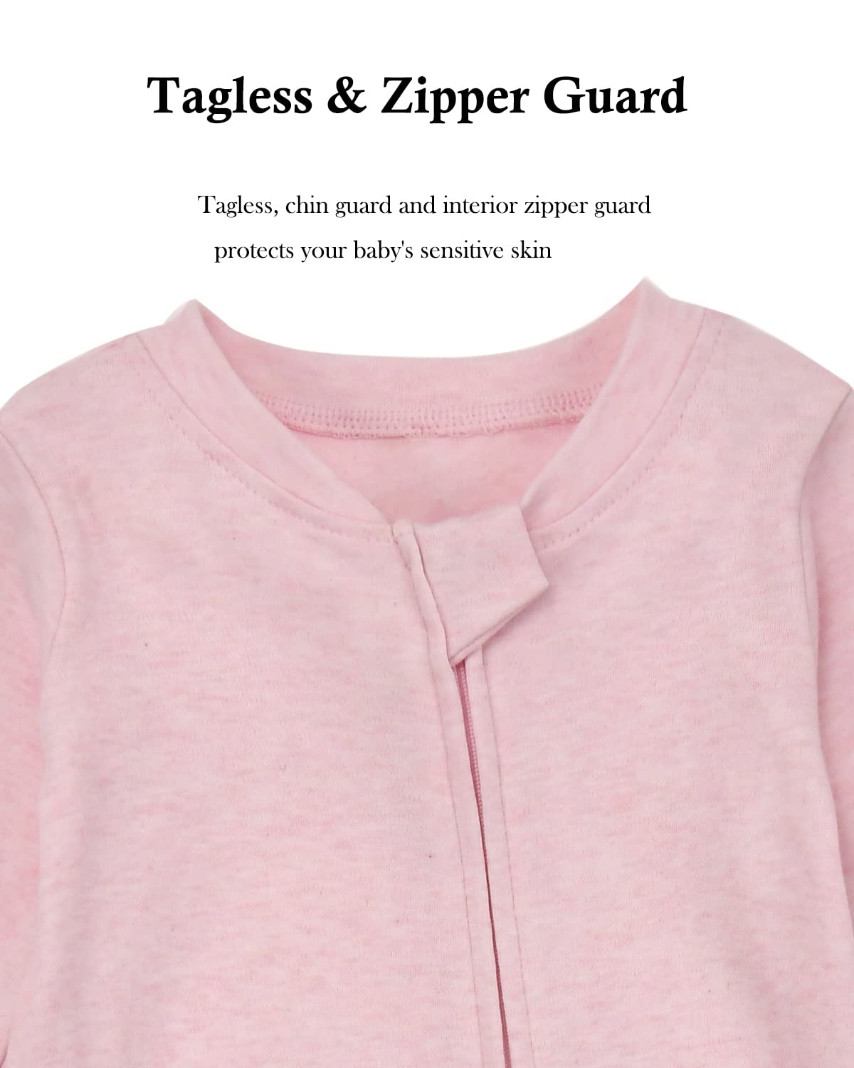 Aablexema Baby Footie Pajamas With Mittens - 3Pcs Infant Footed Sleeper Cotton Sleepwear Outfitsgrey Khaki/Dot/Pink, 3-6M