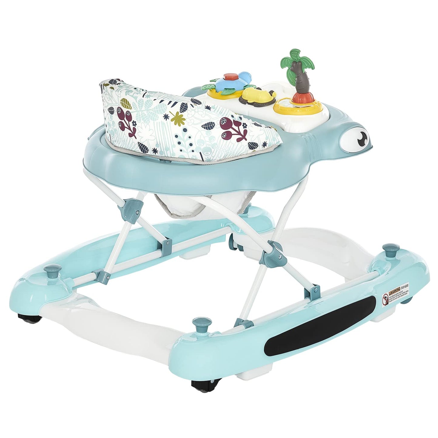 Dream On Me 2-In-1 Aloha Fun Baby Walker In Blue, Easily Convertible Baby Walker, Adjustable Three Position Height Settings, Eas