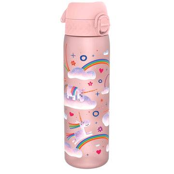 Ion8 Water Bottle, 500 ml/18 oz, Leak Proof, Easy to Open, Secure Lock, Dishwasher Safe, BPA Free, Flip Cover, Carry Handle, Eas