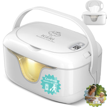 IGERI Portable Wipe Warmer and Wet Diaper Wipes Dispenser Cordless Battery Operated Travel Wetwipe Warmers Rechargeable with Nig
