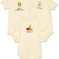 Touched By Nature Unisex Baby Organic Cotton Bodysuits, Mushroom 3-Pack, 18-24 Months