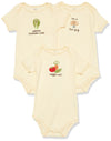 Touched By Nature Unisex Baby Organic Cotton Bodysuits, Mushroom 3-Pack, 18-24 Months