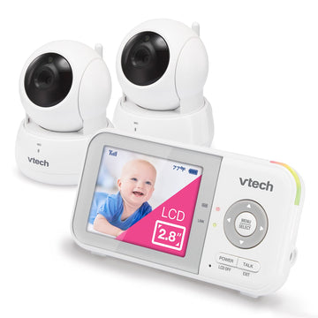 Vtech Vm923-2 Baby Monitor, 2.8   Screen, 1000Ft Range, Pan-Tilt-Zoom, Night Vision, 2-Way Audio, Temperature Sensor, Lullabies,