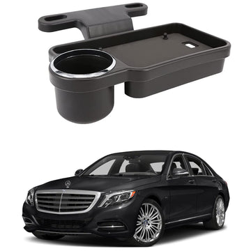 Oshotto (FT04) Foldable Car Auto Headrest Rear Back Seat Table Drink Food Cup Tray Holder Compatible with Mercedes Benz S Class