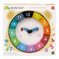 Tender Leaf Toys - 12 Pcs Bear Colors Clock, Early Learning Time, Educational Learning Clock Toy - Wooden Clock, Lovely Shapes -