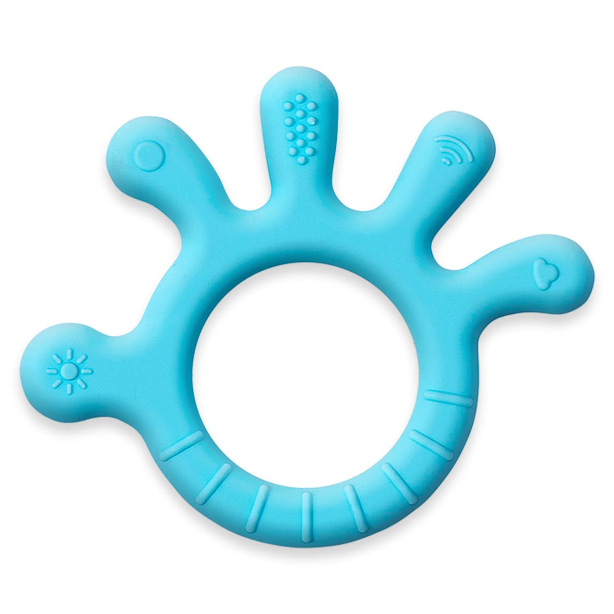 Infantso Finger Shape Soft Silicone Teether For 6+ Months, Bpa Free Teething Toy For Babies With Textured Surface For Soothing G