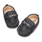Lonsoen Infant Shoes Boys Loafers Baby Girls Crib Moccasins Classic Synthetic Leather Wedding Dress Shoes,Bay209 Black 0-6 Month