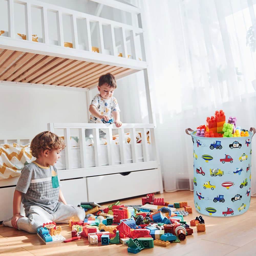 Hkec Kids Laundry Basket,Boys Toy Storage Bin,Baby Dirty Clothes Hamper,Nursery Hamper For Bedroom,Gift Baskets(Car)