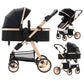 Blahoo Baby Stroller for Toddler,Bassinet Stroller,Foldable Aluminum Alloy Pushchair with Adjustable Backrest,Adjustable Directi