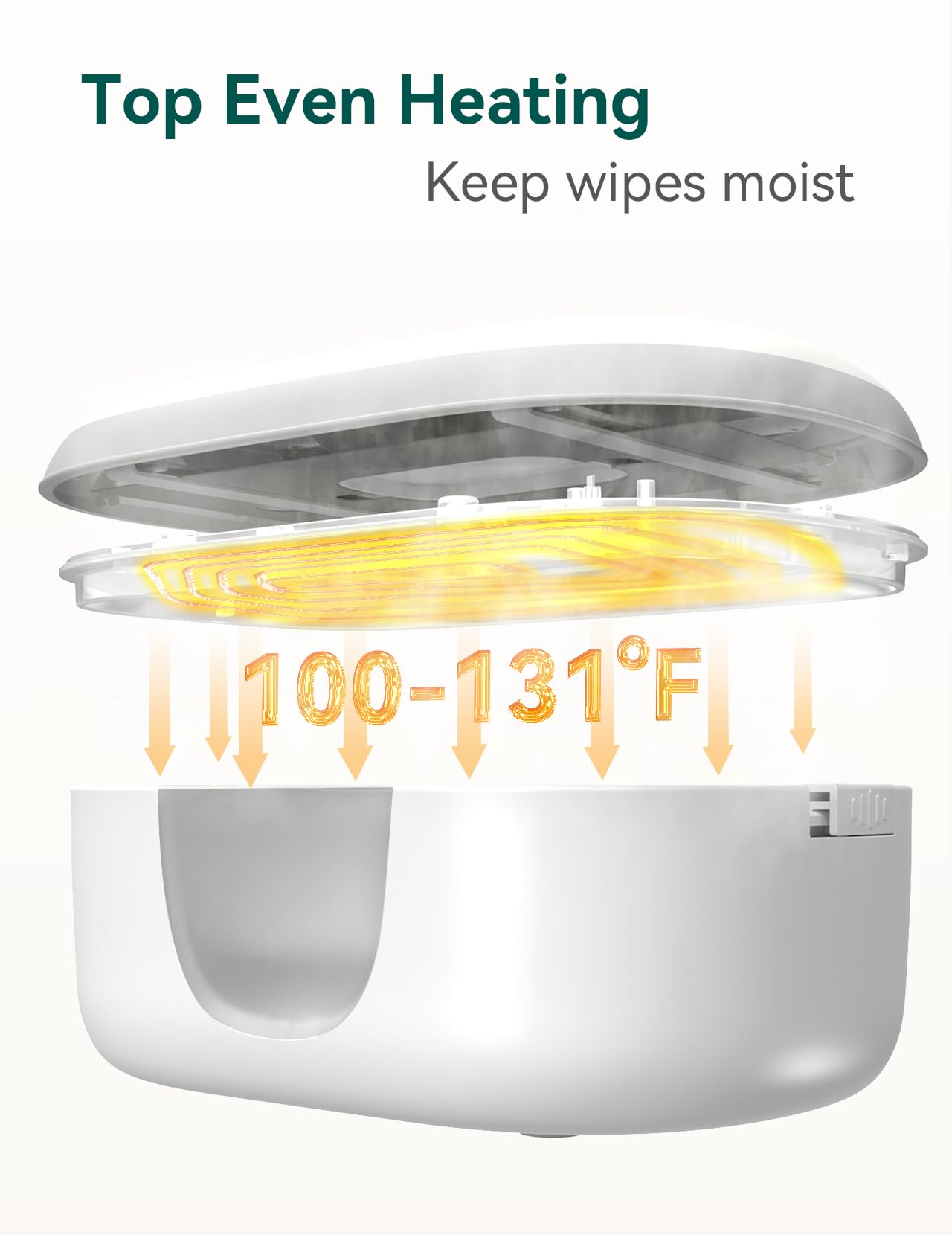 Babelio Baby Wipe Warmer And Wet Wipes Dispenser | Large Capacity Wipes Warmer For Babies With Night Light | Top Even Heating, 4