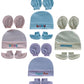 Wavva Cotton Plain Cap. Mittens And Booty Combo For 06 Months Boys And Girls | Unisex Booty Set | Gift For New Born Baby | (Mul