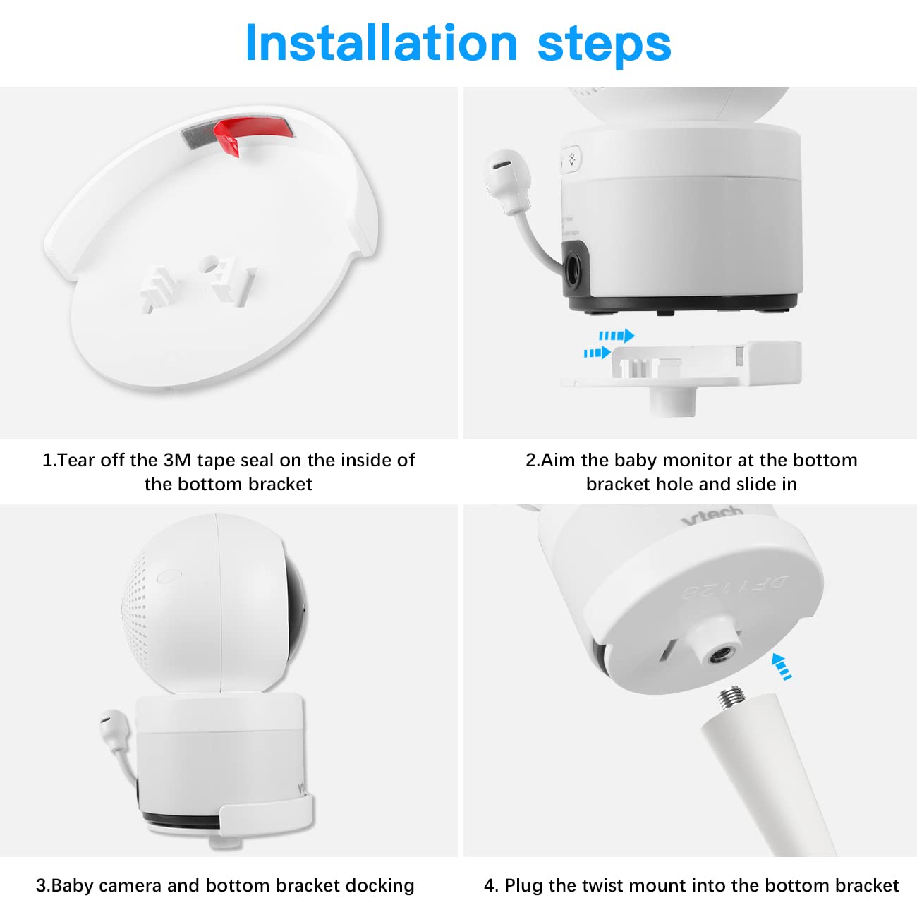 Koroao Baby Monitor Mount For Vtech Vm5463/Rm5764Hd /Rm5864Hd/ Rm7764Hd/Bm3800/Bm4700/ Bm5600/ Bm5700 Baby Monitor Versatile Twi