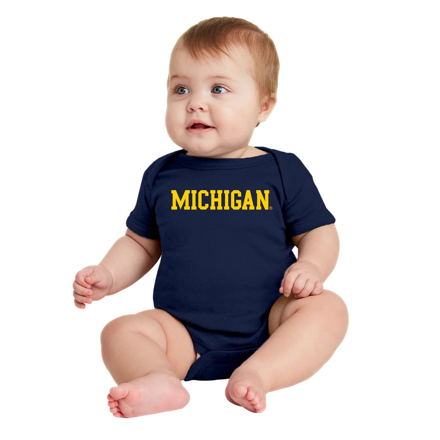 Ugp Campus Apparel Yc01 - Michigan Wolverines Basic Block Creeper - Newborn - Navy